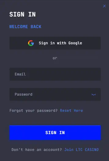 LTC Casino Login